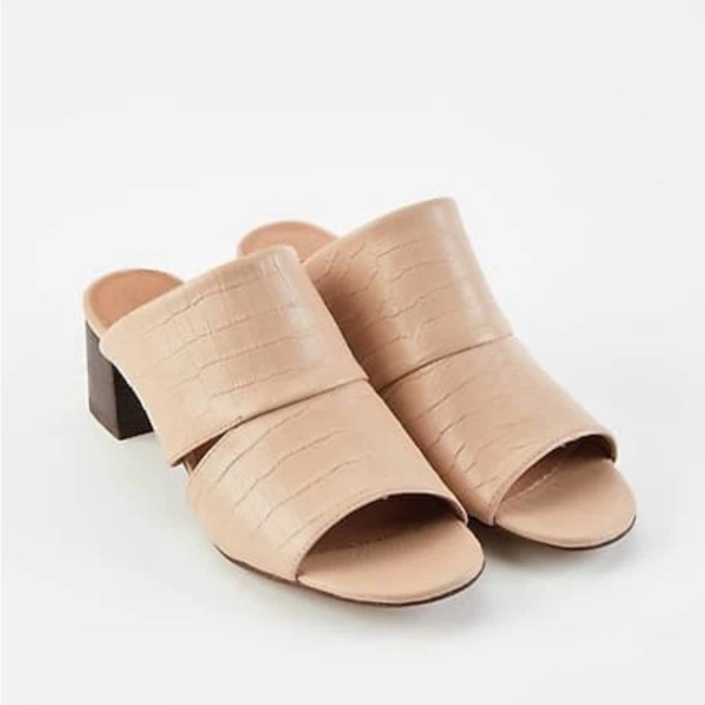 J. Jill Maelynn Block-Heel Mules in Neutral Croc Size 9